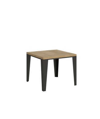 Table Flame Libra - Table ouvrante 90x90/180 cm Flame Libra Chêne Nature Structure Anthracite