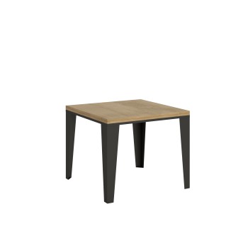 Table Flame Libra - Table ouvrante 90x90/180 cm Flame Libra Chêne Nature Structure Anthracite