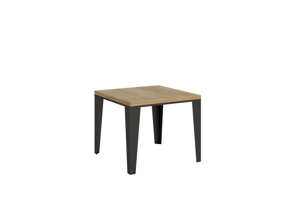 Table Flame Libra - Table ouvrante 90x90/180 cm Flame Libra Chêne Nature Structure Anthracite