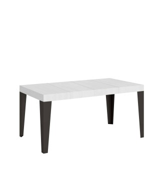 Table Flame Premium Anthracite - Table extensible 90X120/224 cm Flame Premium Frêne Blanc Structure Anthracite