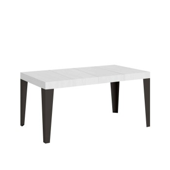 Table Flame Premium Anthracite - Table extensible 90X120/224 cm Flame Premium Frêne Blanc Structure Anthracite