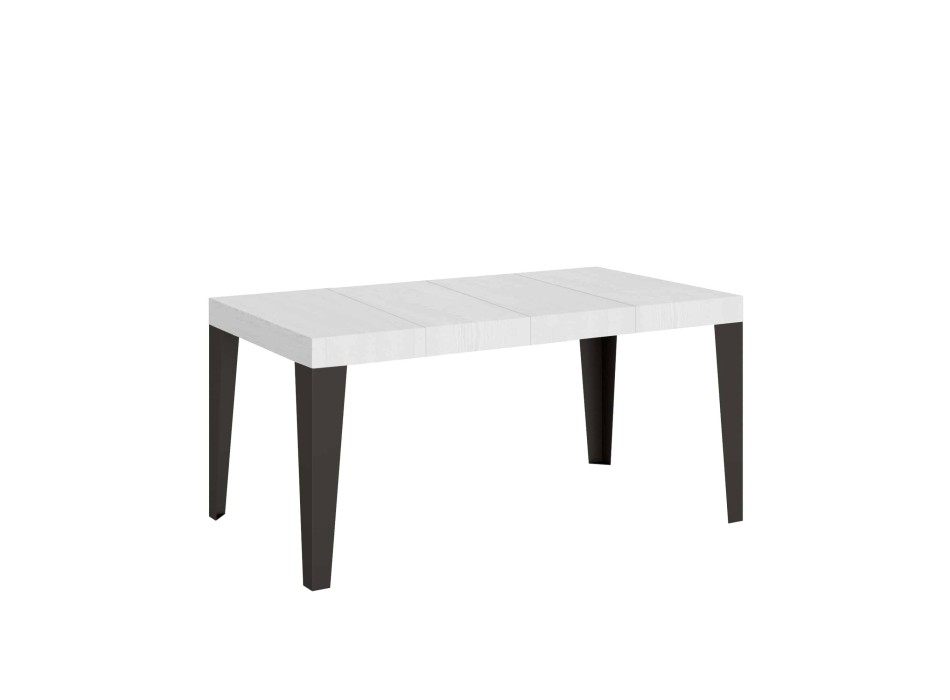 Table Flame Premium Anthracite - Table extensible 90X120/224 cm Flame Premium Frêne Blanc Structure Anthracite