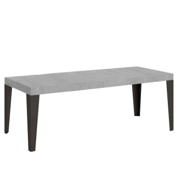 Table Flame Premium Anthracite - Table extensible 90x160/264 cm Flame Premium Frêne Blanc Structure Anthracite