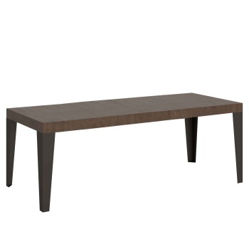 Table Flame Premium Anthracite - Table extensible 90x160/264 cm Flame Premium Frêne Blanc Structure Anthracite