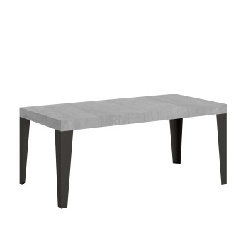 Table Flame Premium Anthracite - Table extensible 90x90/246 cm Flame Premium Frêne Blanc Structure Anthracite