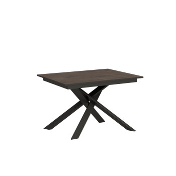 Table Ganty Chant Anthracite - Table extensible 90x120/180 cm Ganty Frêne Blanc - Chant Anthracite Structure Anthracite