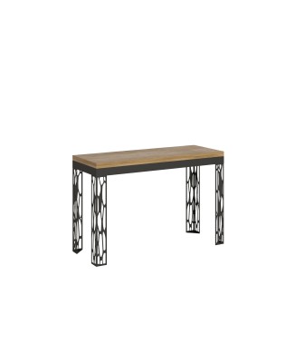 Table Double Ghibli - Table ouvrante 120/200x45/90 cm Ghibli Double Chêne Nature Structure Anthracite