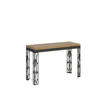 Table Double Ghibli - Table ouvrante 120/200x45/90 cm Ghibli Double Chêne Nature Structure Anthracite