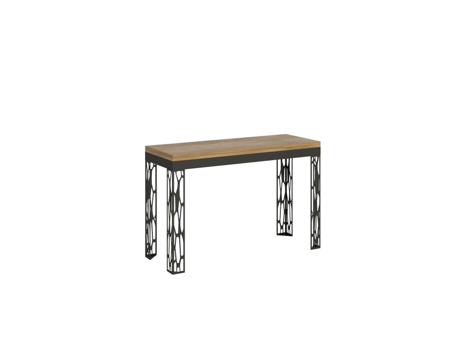 Table Double Ghibli - Table ouvrante 120/200x45/90 cm Ghibli Double Chêne Nature Structure Anthracite