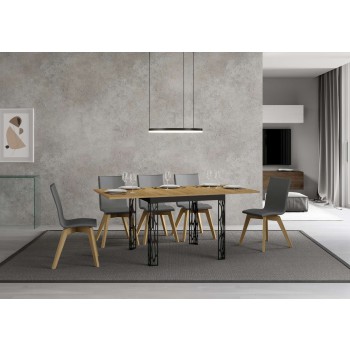 Table Ghibli Libra Anthracite - Table ouvrante 90x90/180 cm Ghibli Libra Chêne Nature structure Anthracite