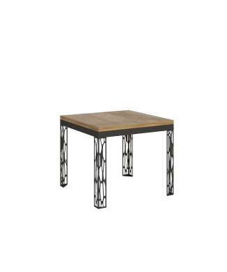 Table Ghibli Libra Anthracite - Table ouvrante 90x90/180 cm Ghibli Libra Chêne Nature structure Anthracite