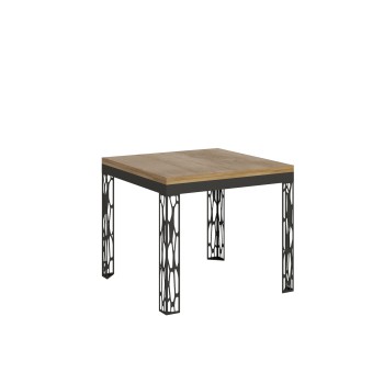 Table Ghibli Libra Anthracite - Table ouvrante 90x90/180 cm Ghibli Libra Chêne Nature structure Anthracite