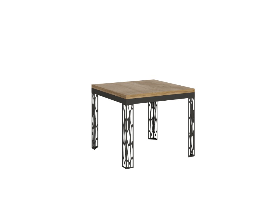 Table Ghibli Libra Anthracite - Table ouvrante 90x90/180 cm Ghibli Libra Chêne Nature structure Anthracite