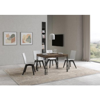 Table Ghibli - Table extensible 70x110/194 cm Ghibli Frêne Blanc Structure Anthracite