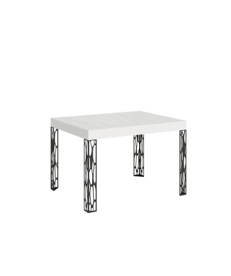 Table Ghibli - Table extensible 70x110/194 cm Ghibli Frêne Blanc Structure Anthracite