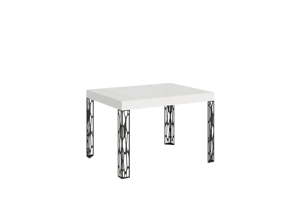 Table Ghibli - Table extensible 70x110/194 cm Ghibli Frêne Blanc Structure Anthracite