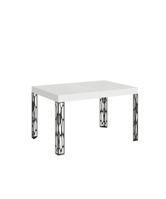 Table Ghibli - Table extensible 90x120/224 cm Ghibli Frêne Blanc Structure Anthracite