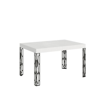 Table Ghibli - Table extensible 90x120/224 cm Ghibli Frêne Blanc Structure Anthracite