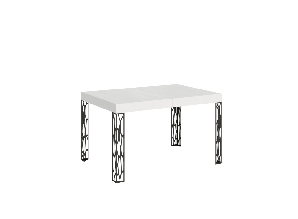 Table Ghibli - Table extensible 90x120/224 cm Ghibli Frêne Blanc Structure Anthracite