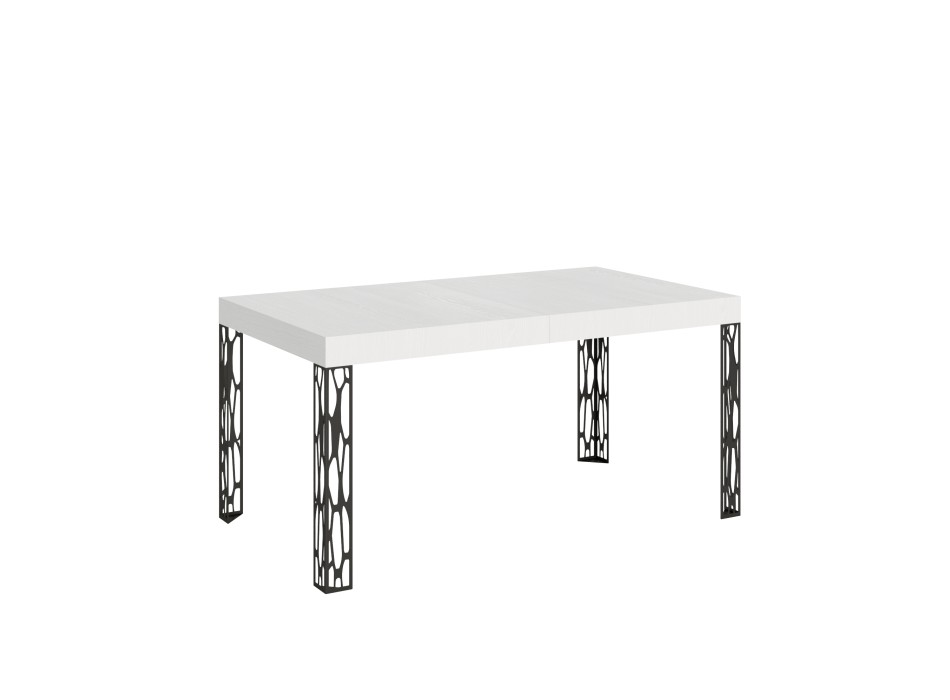 Table Ghibli - Table extensible 90x160/264 cm Ghibli Frêne Blanc Structure Anthracite