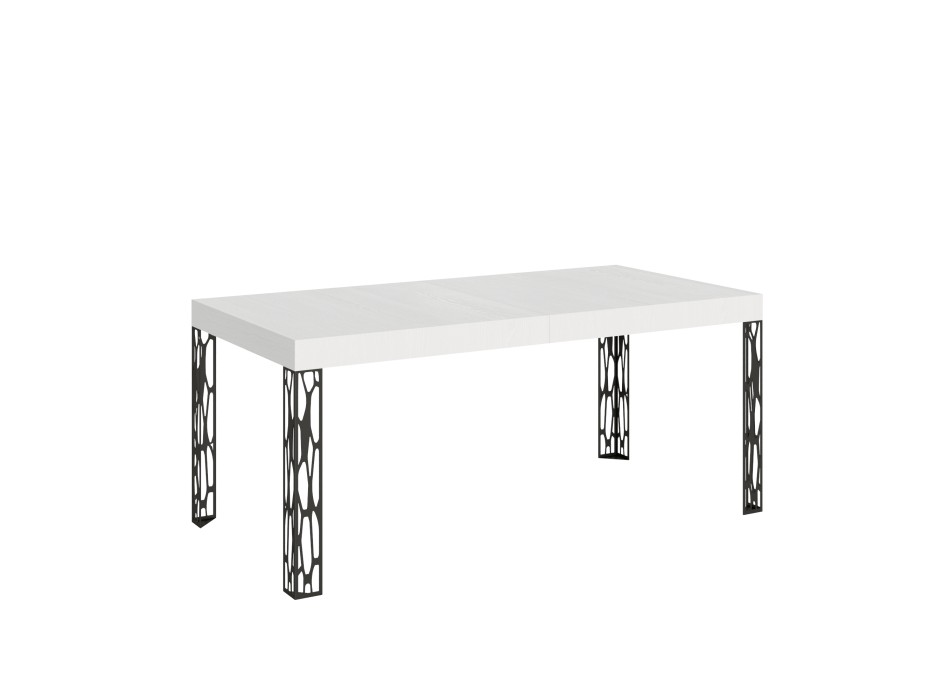 Table Ghibli - Table extensible 90x180/284 cm Ghibli Frêne Blanc Structure Anthracite