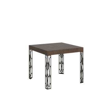 Table Ghibli - Table extensible 90x90/246 cm Ghibli Frêne Blanc Structure Anthracite