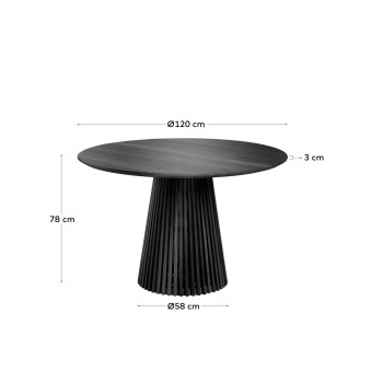 Tavolo Jeanette Ø 120 cm nero