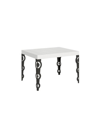 Table Karamay Anthracite - Table extensible 70x110/194 cm Karamay Frêne Blanc structure Anthracite