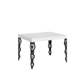 Table Karamay Anthracite - Table extensible 70x110/194 cm Karamay Frêne Blanc structure Anthracite