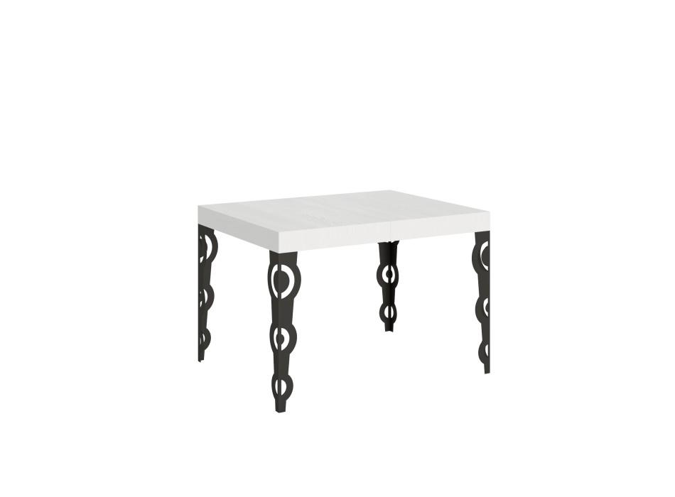 Table Karamay Anthracite - Table extensible 70x110/194 cm Karamay Frêne Blanc structure Anthracite