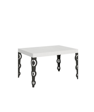 Table Karamay Anthracite - Table extensible 90X120/224 cm Karamay Frêne Blanc structure Anthracite