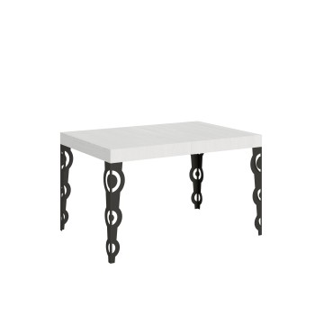 Table Karamay Anthracite - Table extensible 90X120/224 cm Karamay Frêne Blanc structure Anthracite