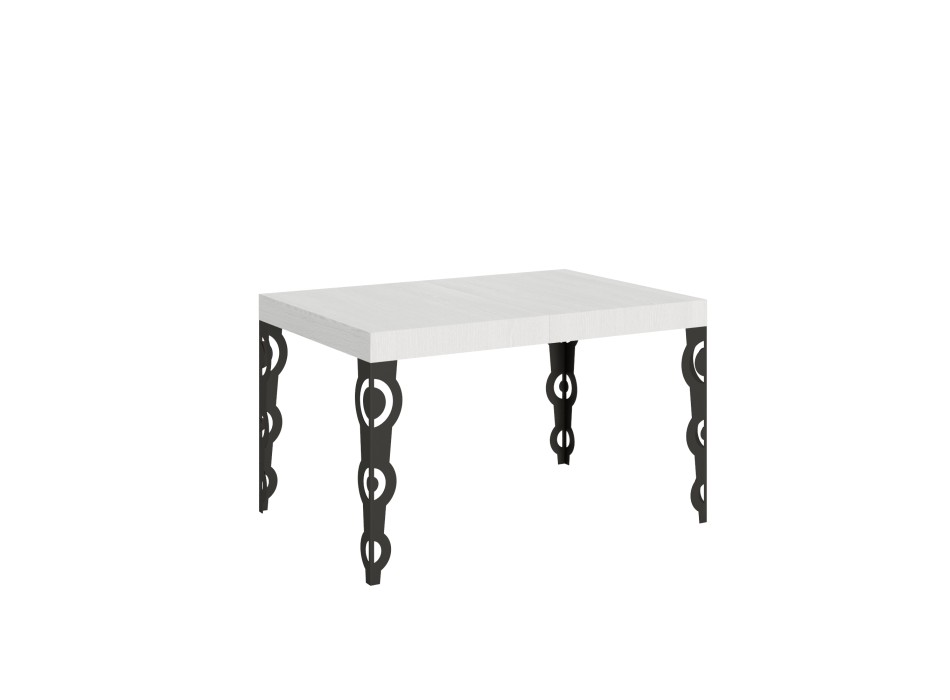 Table Karamay Anthracite - Table extensible 90X120/224 cm Karamay Frêne Blanc structure Anthracite