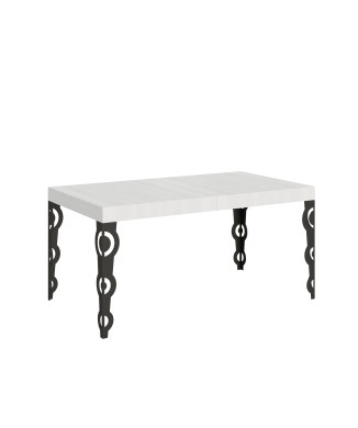 Table Karamay Anthracite - Table extensible 90x160/264 cm Karamay Frêne Blanc structure Anthracite