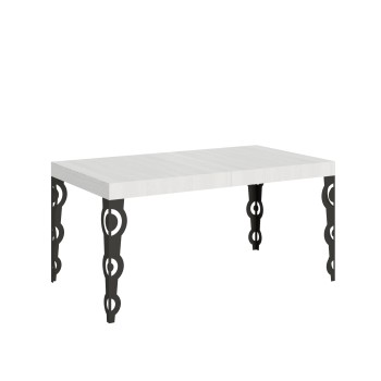 Table Karamay Anthracite - Table extensible 90x160/264 cm Karamay Frêne Blanc structure Anthracite