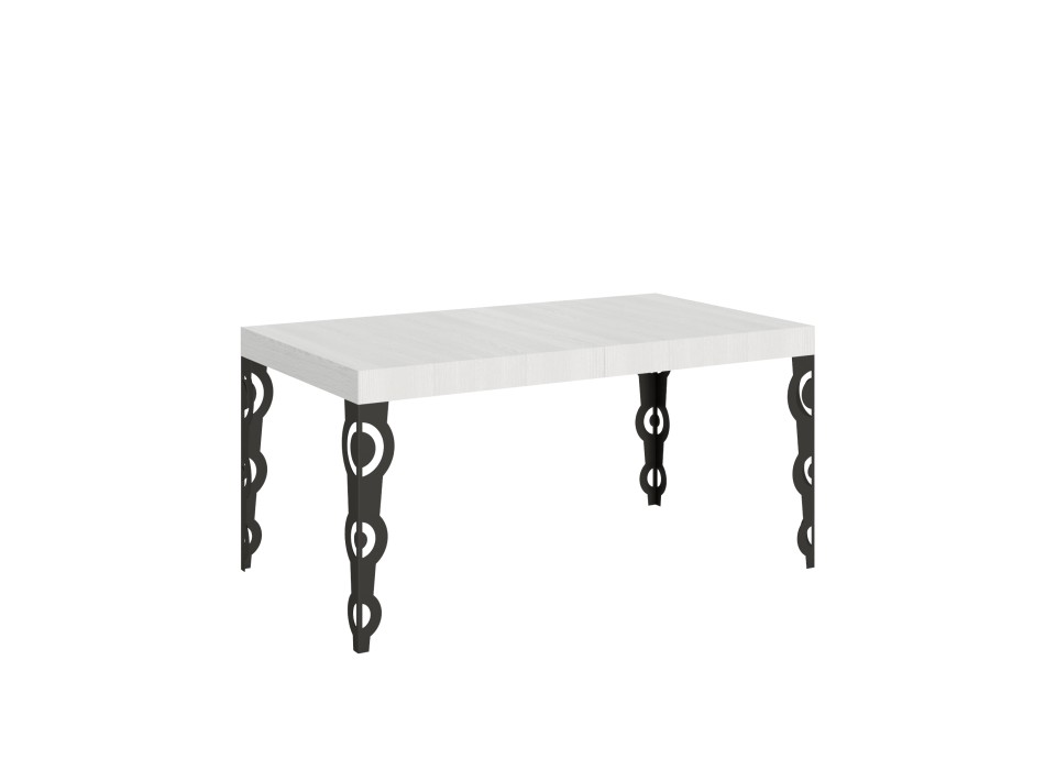 Table Karamay Anthracite - Table extensible 90x160/264 cm Karamay Frêne Blanc structure Anthracite