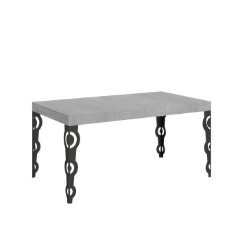 Table Karamay Anthracite - Table extensible 90x160/420 cm Karamay Frêne Blanc structure Anthracite