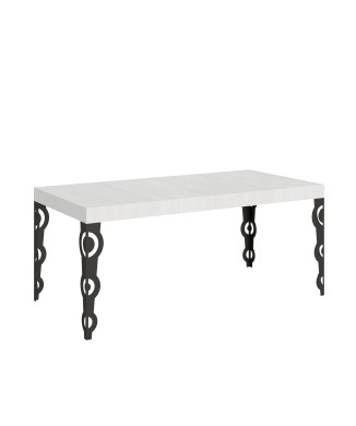 Table Karamay Anthracite - Table extensible 90x180/284 cm Karamay Frêne Blanc structure Anthracite