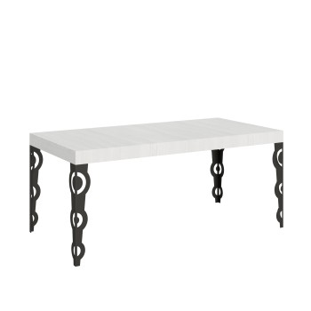 Table Karamay Anthracite - Table extensible 90x180/284 cm Karamay Frêne Blanc structure Anthracite