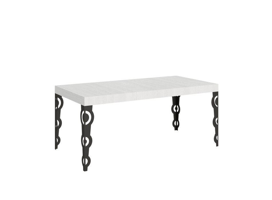 Table Karamay Anthracite - Table extensible 90x180/284 cm Karamay Frêne Blanc structure Anthracite