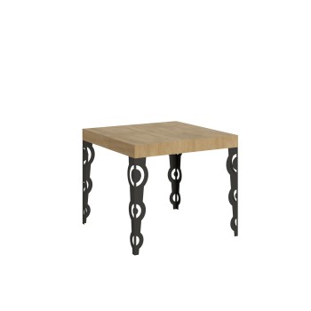 Table Karamay Anthracite - Table extensible 90x90/246 cm Karamay Frêne Blanc structure Anthracite