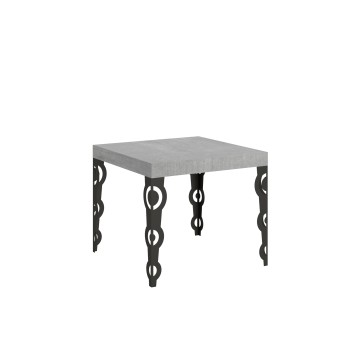 Table Karamay Anthracite - Table extensible 90x90/246 cm Karamay Frêne Blanc structure Anthracite