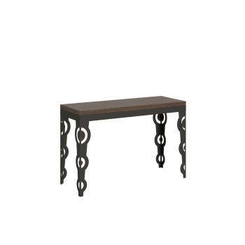 Table Double Karamay - Table ouvrante 120/200x45/90 cm Karamay Double Chêne Nature Structure Anthracite