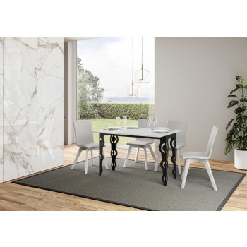 Table Double Karamay - Table ouvrante 120/200x45/90 cm Karamay Double Chêne Nature Structure Anthracite