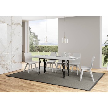 Table Double Karamay - Table ouvrante 120/200x45/90 cm Karamay Double Chêne Nature Structure Anthracite