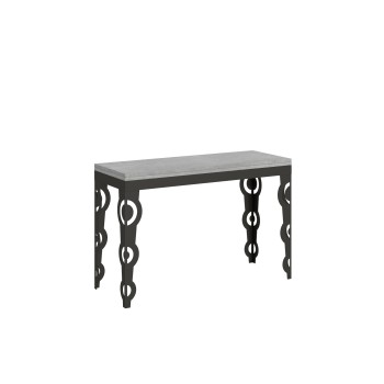 Table Double Karamay - Table ouvrante 120/200x45/90 cm Karamay Double Chêne Nature Structure Anthracite