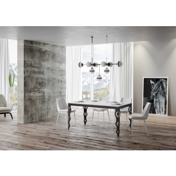 Table Karamay Evolution Anthracite - Table extensible 90x160/264 cm Karamay Evolution Frêne Blanc structure Anthracite