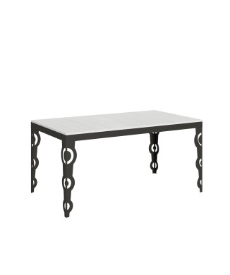 Table Karamay Evolution Anthracite - Table extensible 90x160/264 cm Karamay Evolution Frêne Blanc structure Anthracite