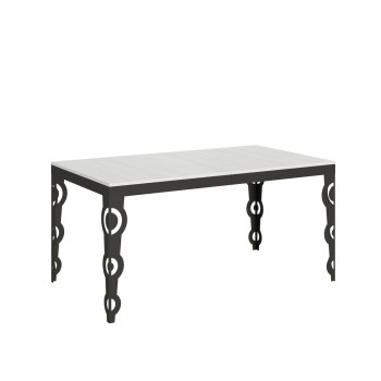 Table Karamay Evolution Anthracite - Table extensible 90x160/264 cm Karamay Evolution Frêne Blanc structure Anthracite