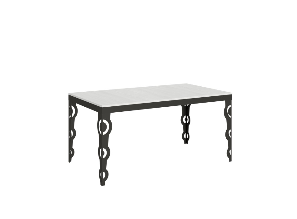 Table Karamay Evolution Anthracite - Table extensible 90x160/264 cm Karamay Evolution Frêne Blanc structure Anthracite